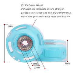 Nattork wheels installed on quad skates demonstrating improved roll and stylish glow