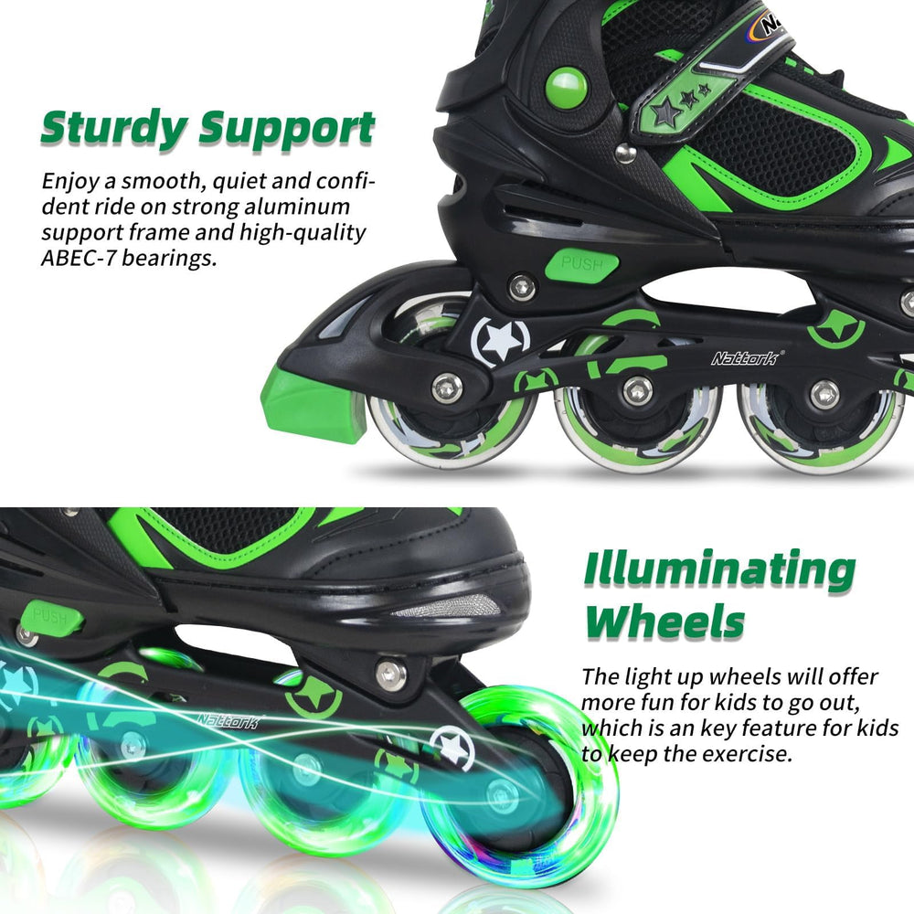 Nattork glowing wheel in motion demonstrating visibility and fun benefit