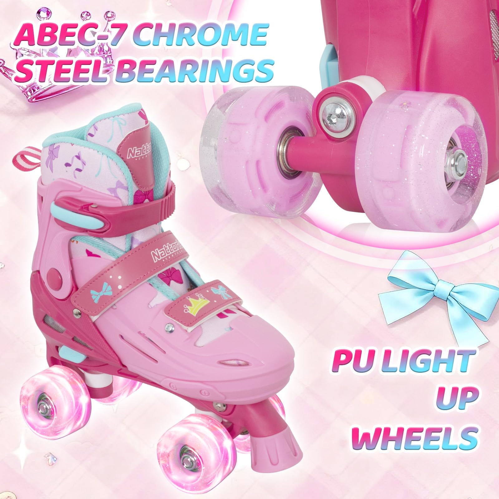 Nattork glowing wheels lit while rolling for nighttime visibility and fun