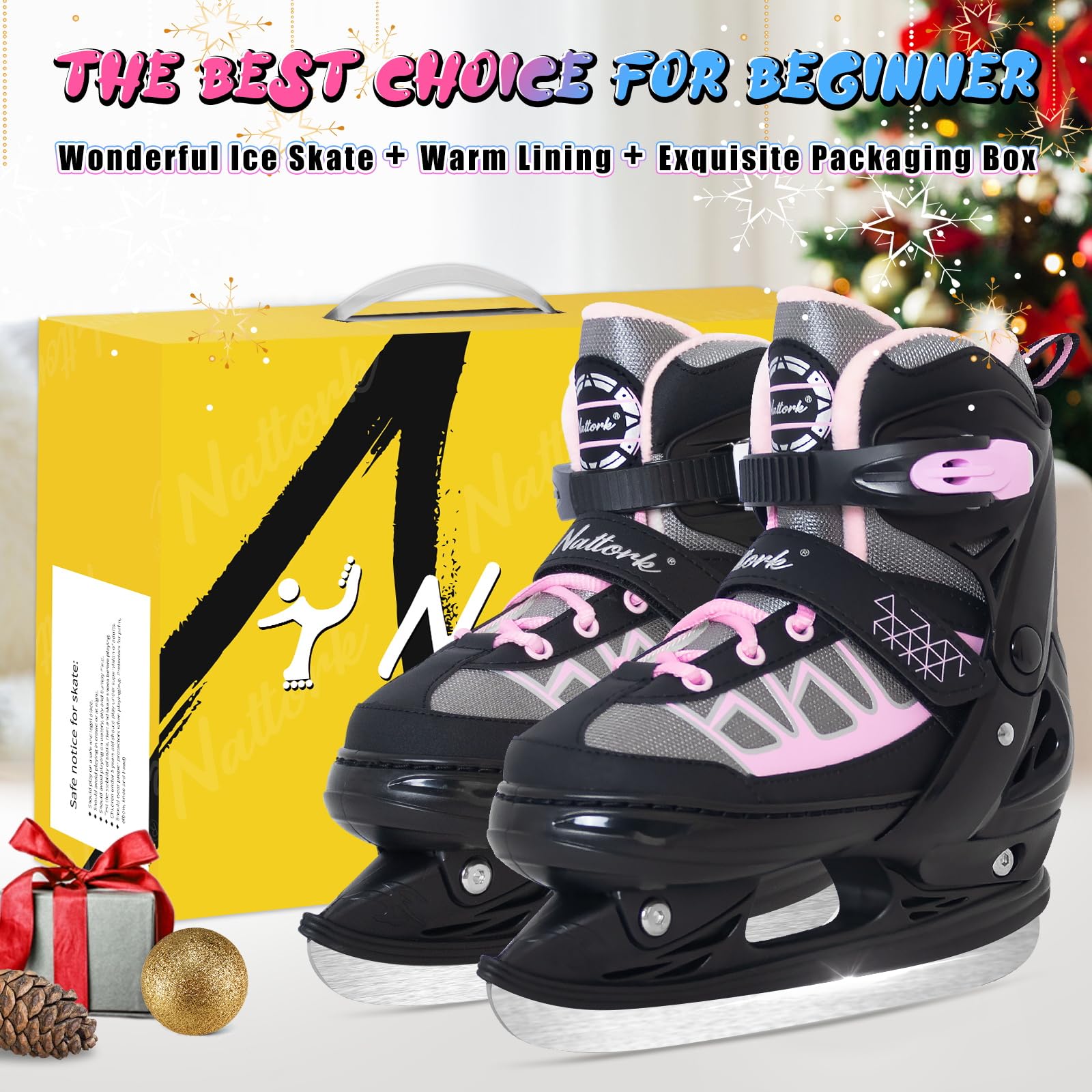 Nattork packaged skates with label for easy buyer identification