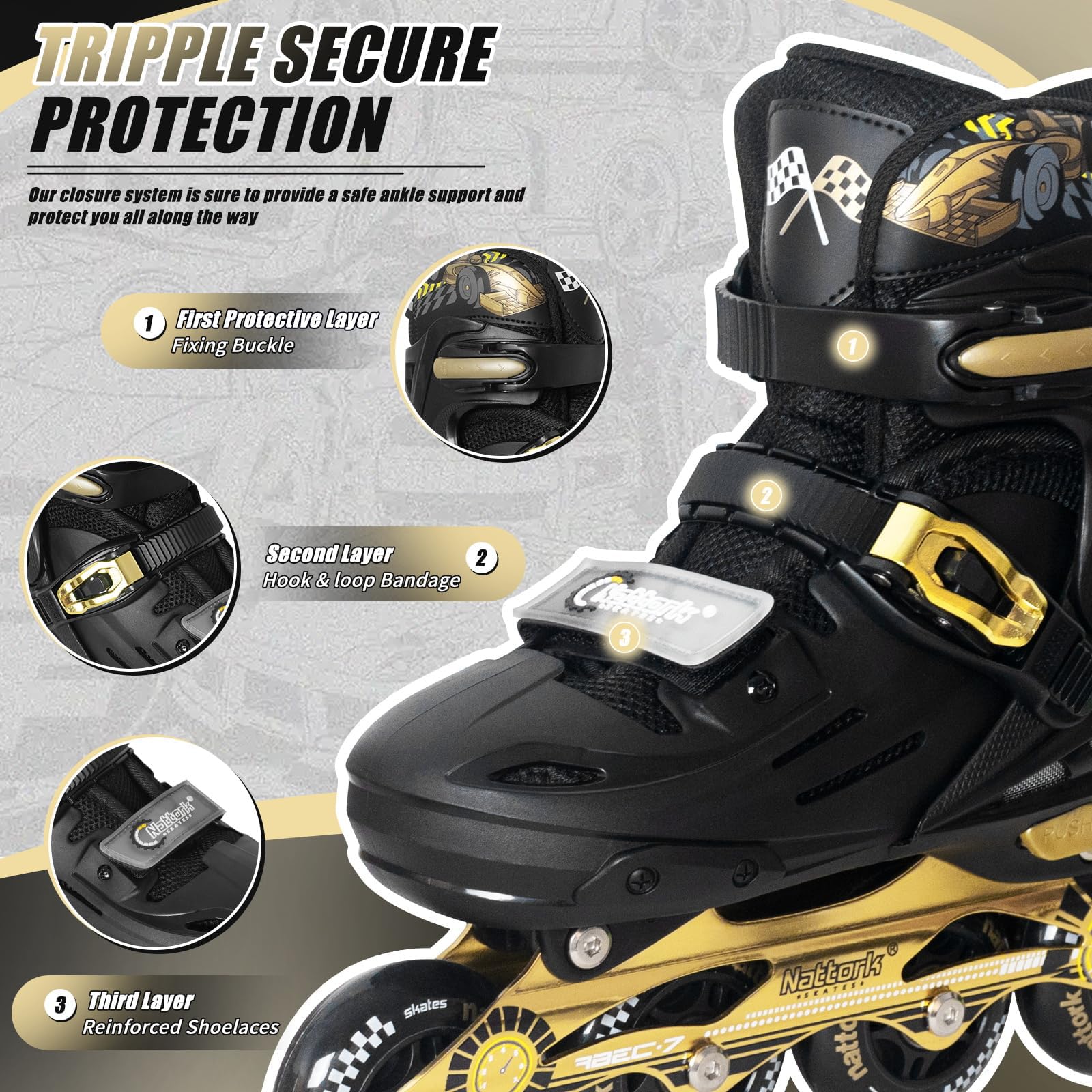 nattork side profile with adjustable button showing size-flexibility benefit
