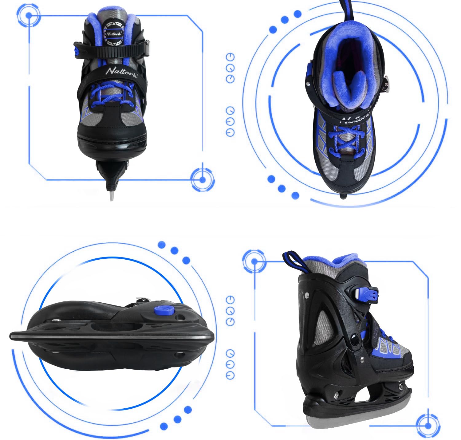 Nattork side profile on ice demonstrating balance and edge control
