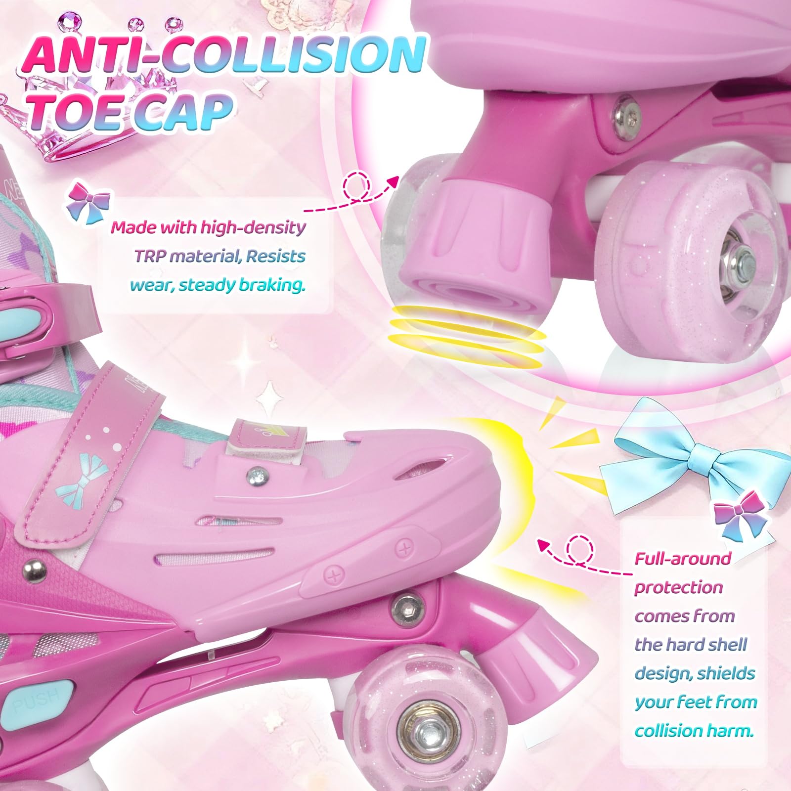 Nattork size-adjust button visible on side for easy resizing as kids grow