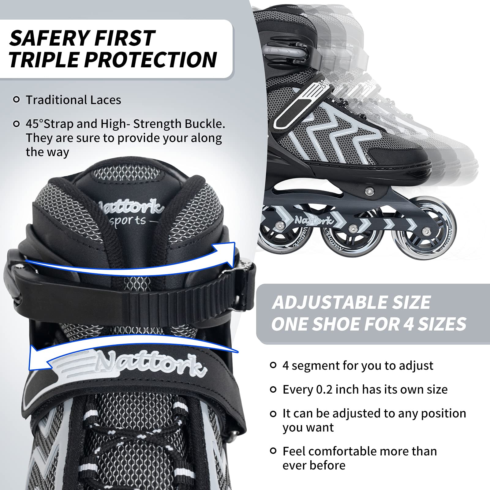 Nattork wheel and ABEC-7 bearing detail highlighting smooth roll and speed benefit