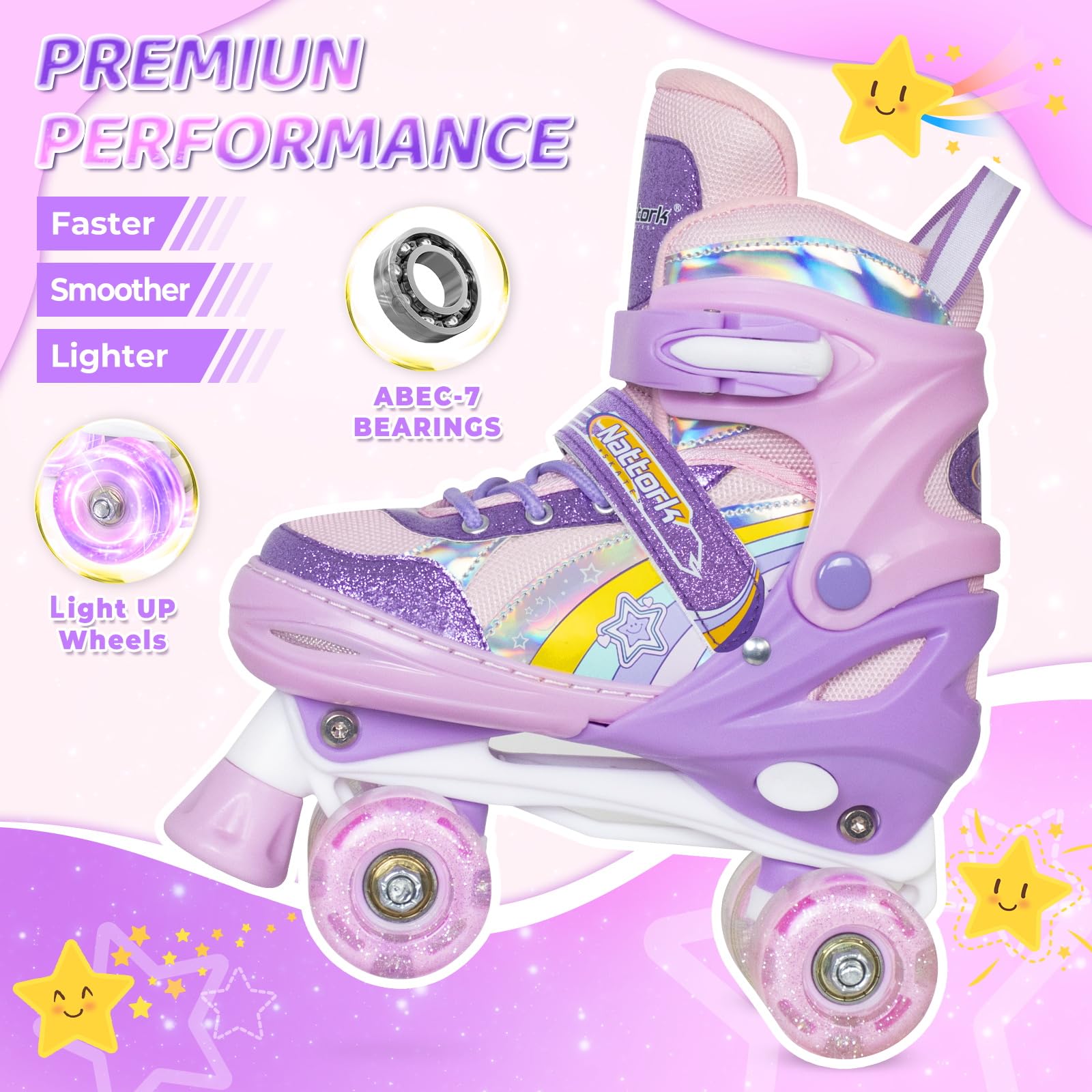 Nattork glowing wheels lit while rolling enhance nighttime visibility