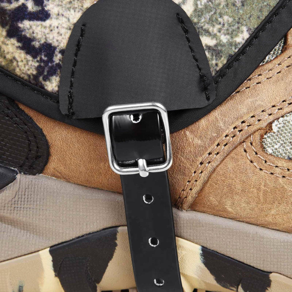 NatureBlend instep strap detail showing rubber strap and metal buckle secure fit