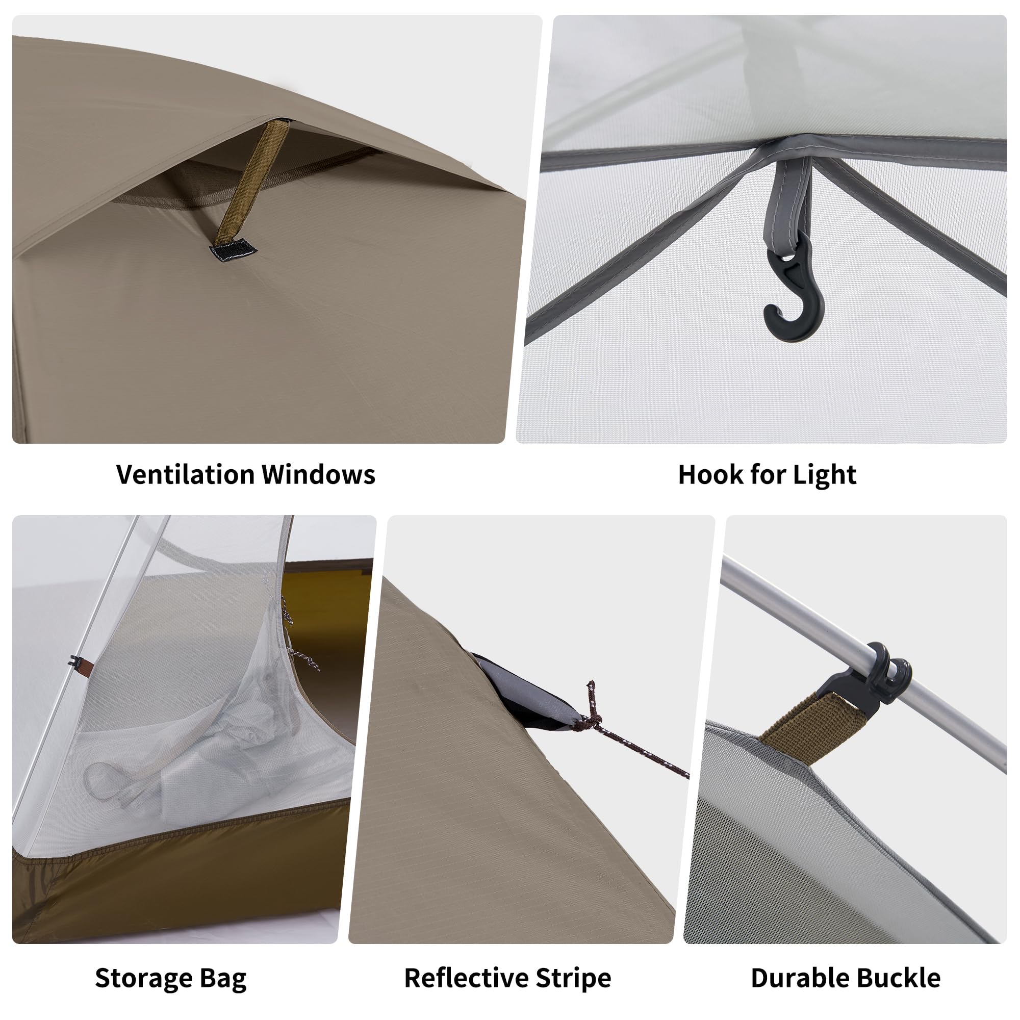 Naturehike waterproof fly close-up showing silver coating for sun and rain protection