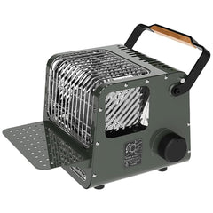 windhike front view of compact heater-stove showing compact design and portability