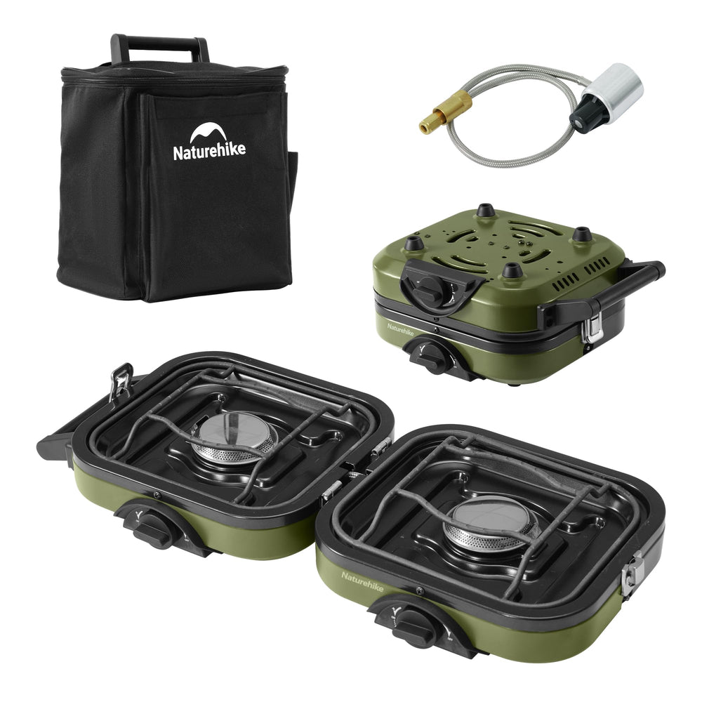 Naturehike folded stove front view showing compact portability and easy transport