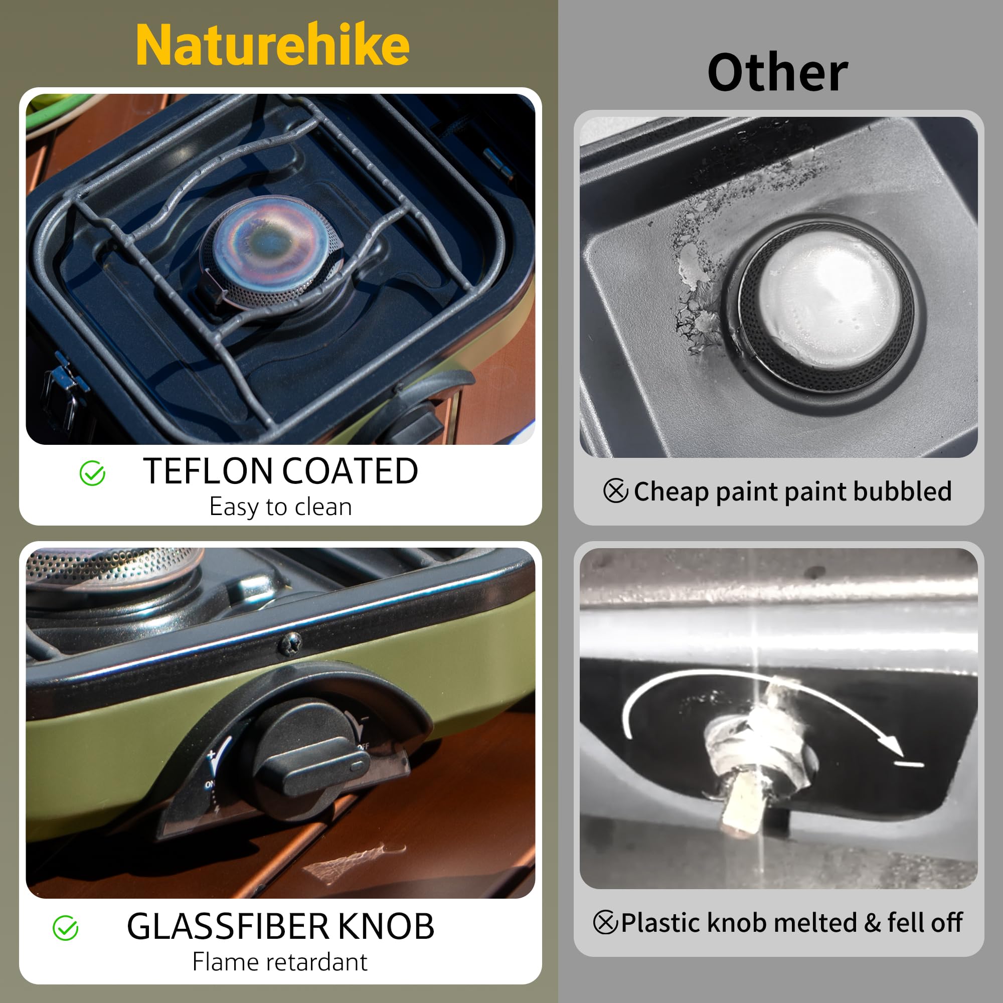 Naturehike griddle in use frying breakfast showing even heat distribution