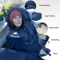 Naturehike hollow polyester fill loft close-up demonstrating insulation