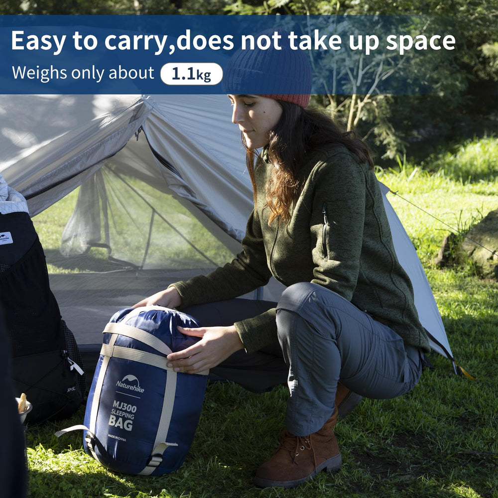 Naturehike sleeping bag packed small in compression sack for easy carrying