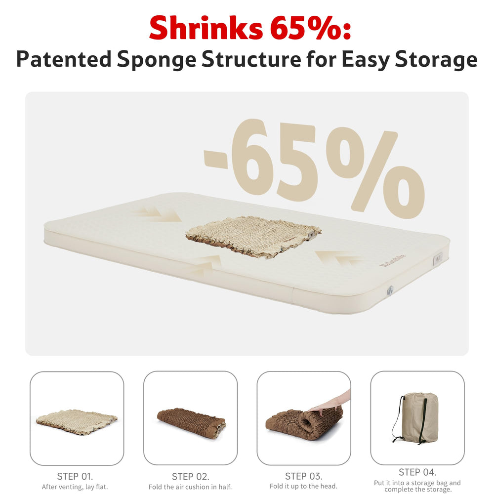Naturehike cross-section showing 3.94-inch dual-layer thickness for pressure relief benefit