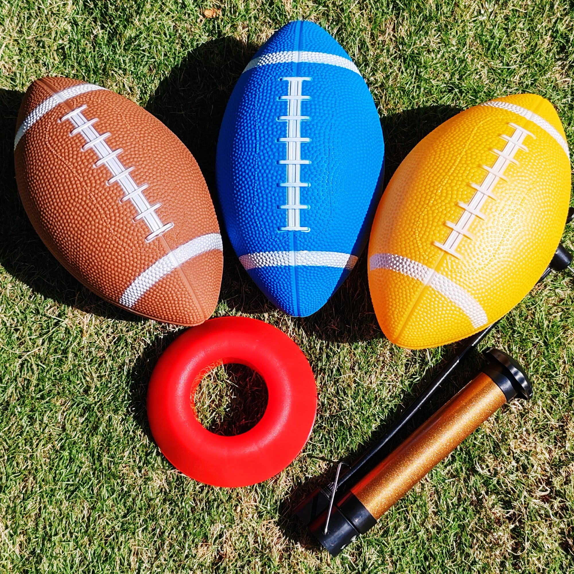 Nbguigdstr size comparison with hand showing compact 8.3-inch junior ball fit for toddlers