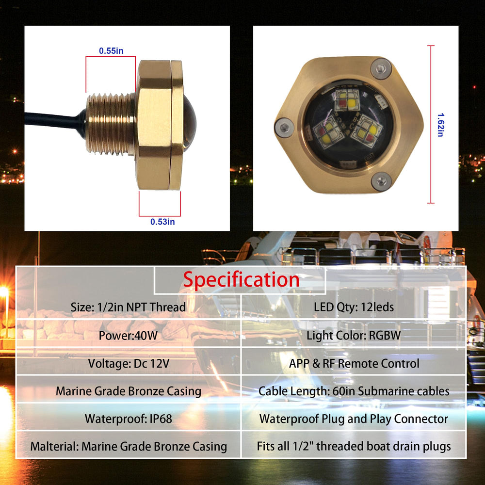 NBWDY submerged-rated cable and wiring connection showing secure marine-grade hookup benefit
