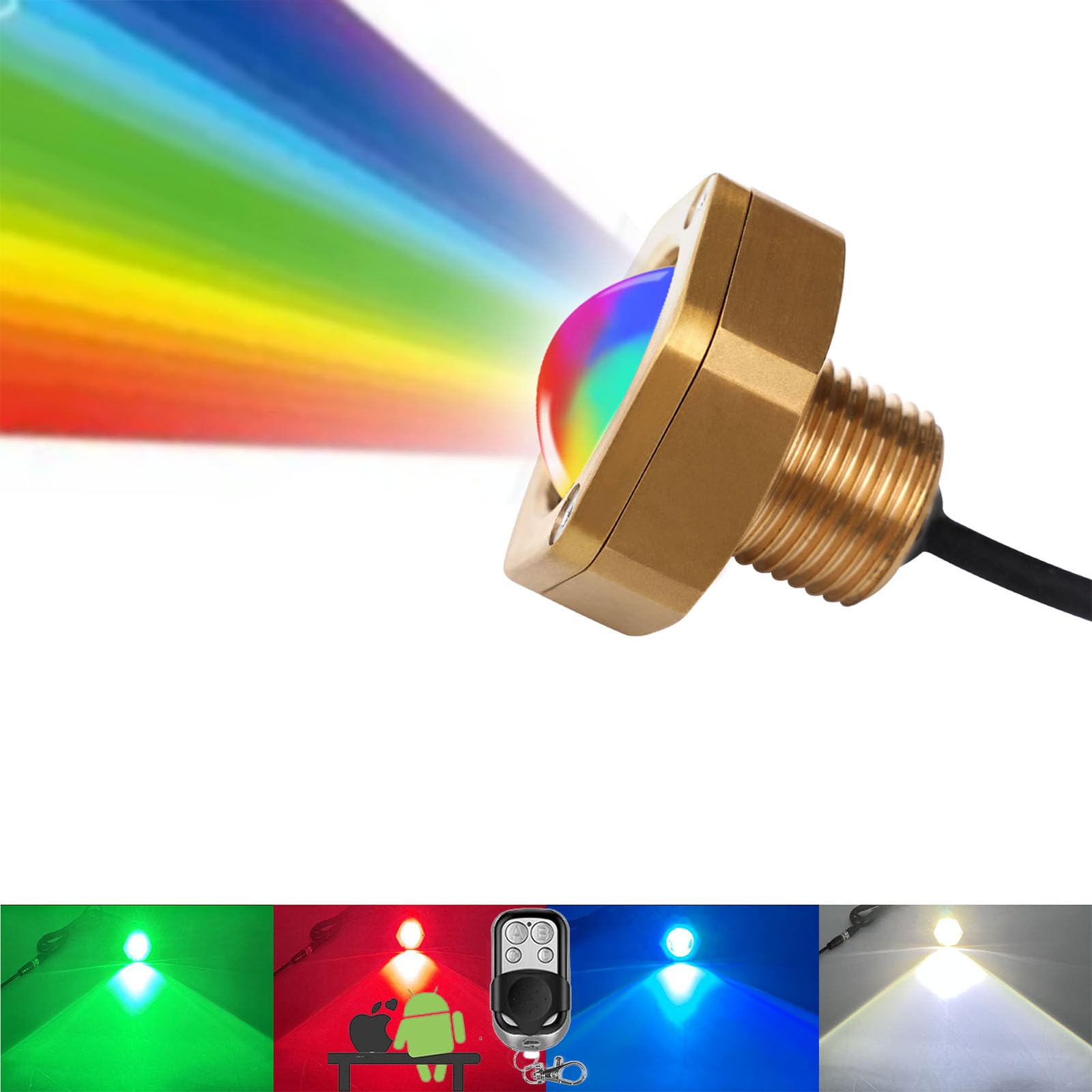 NBWDY front view of threaded drain plug light showing compact design and easy install benefit