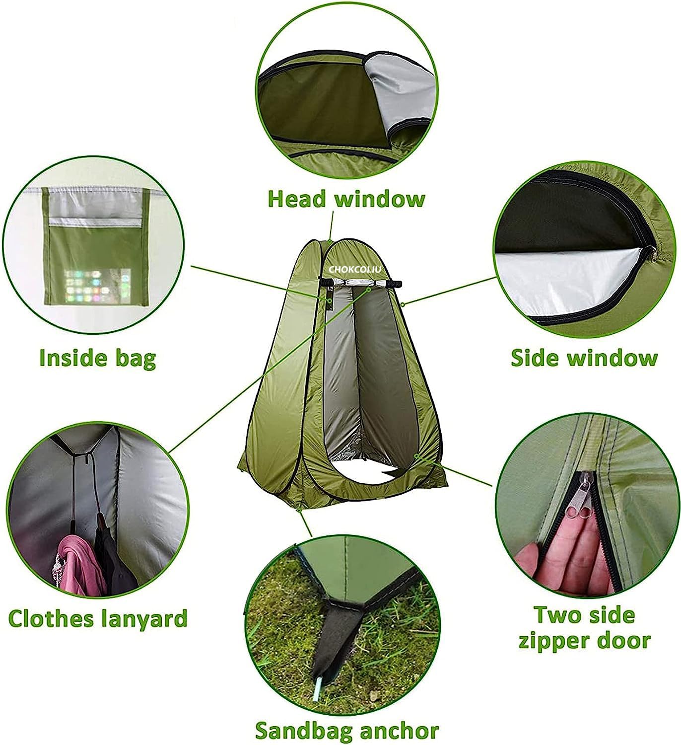 NC tent interior with PE floor and mesh top showing cleanliness and ventilation