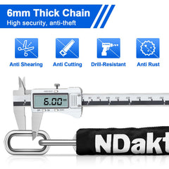 NDakter chain looped around bike frame and post offering secure parking solution
