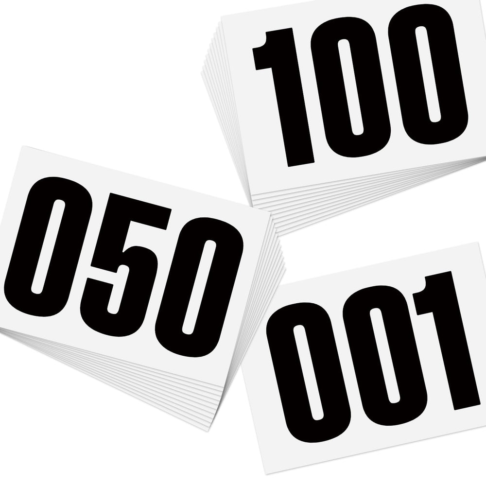 NELOMO adhesive race bib front view showing clear printed number and durable face