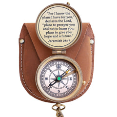NEOVIVID compass front view showing engraved lid and compact size benefit