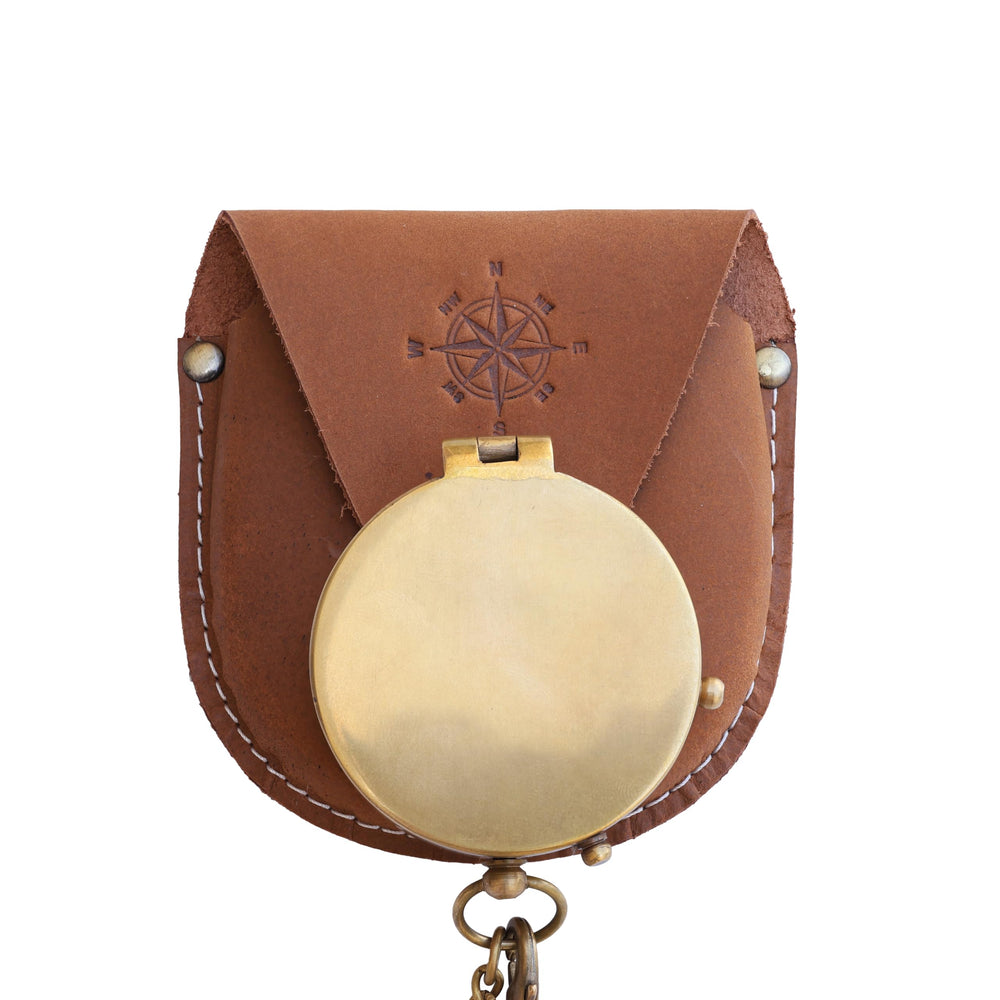 NEOVIVID compass with leather case displaying protection and elegant presentation