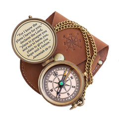 NEOVIVID open compass lid with Jeremiah 29:11 engraving for meaningful gifting