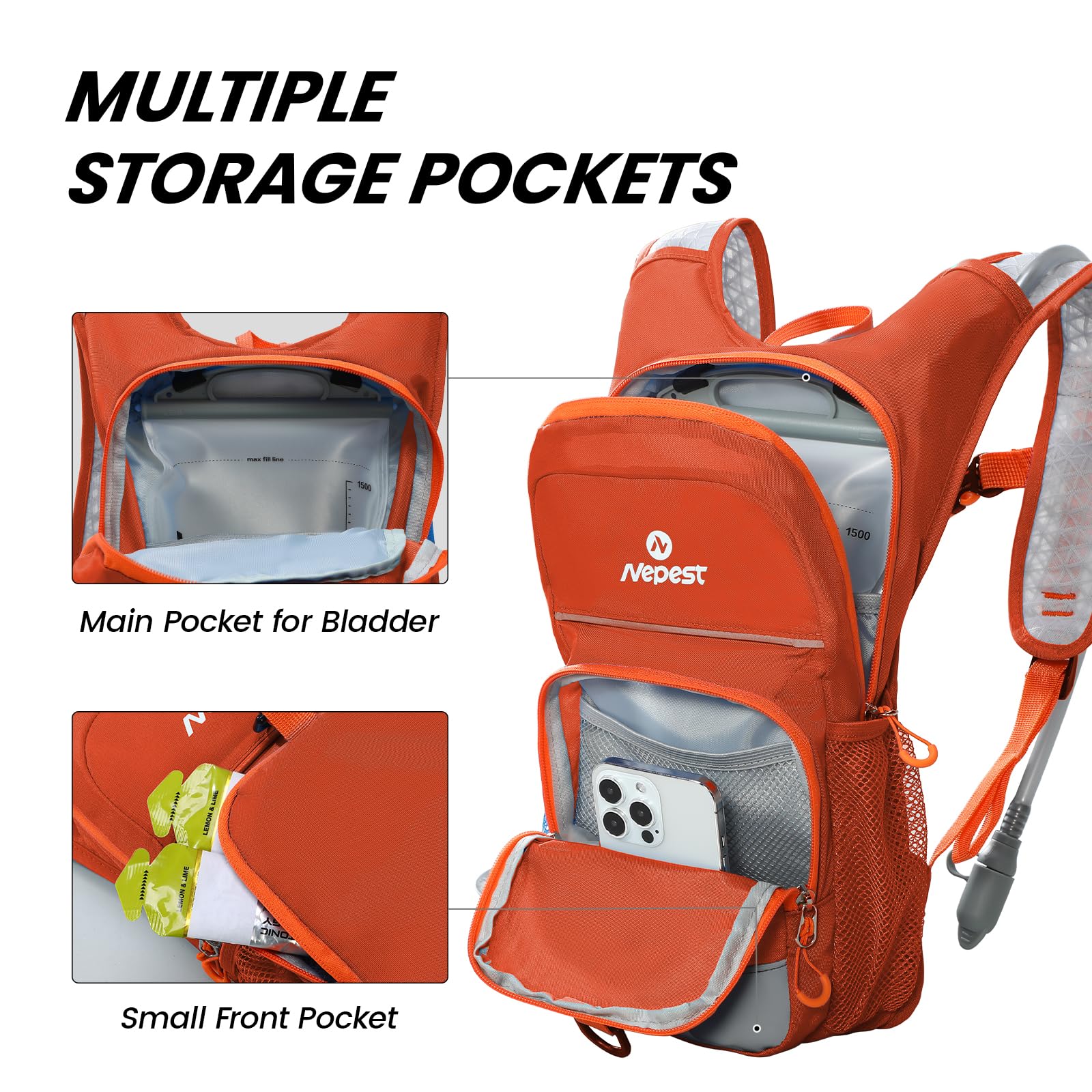 Nepest hydration bladder in insulated compartment keeps water cooler