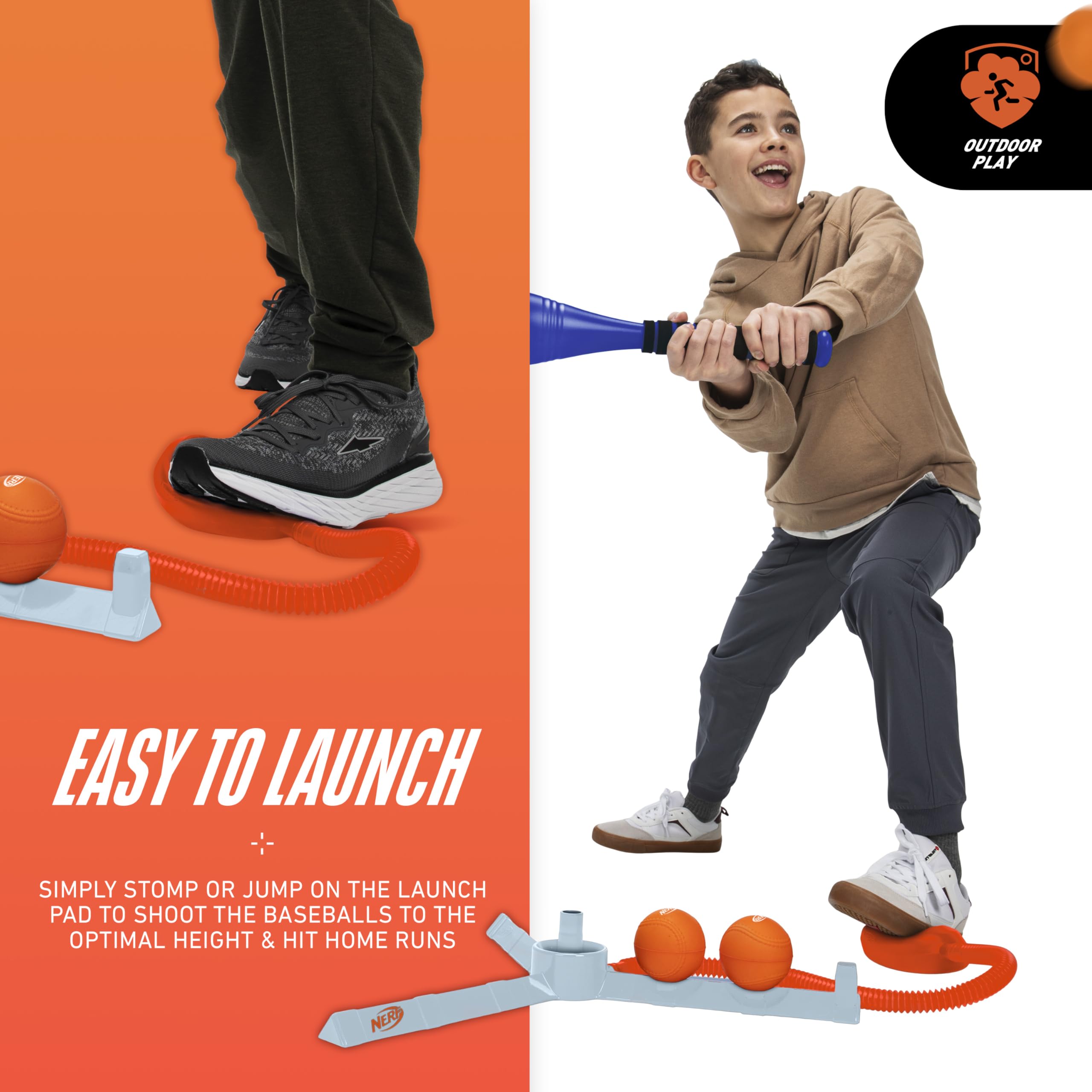 NERF 21" jumbo bat close-up with foam grip for comfortable swings