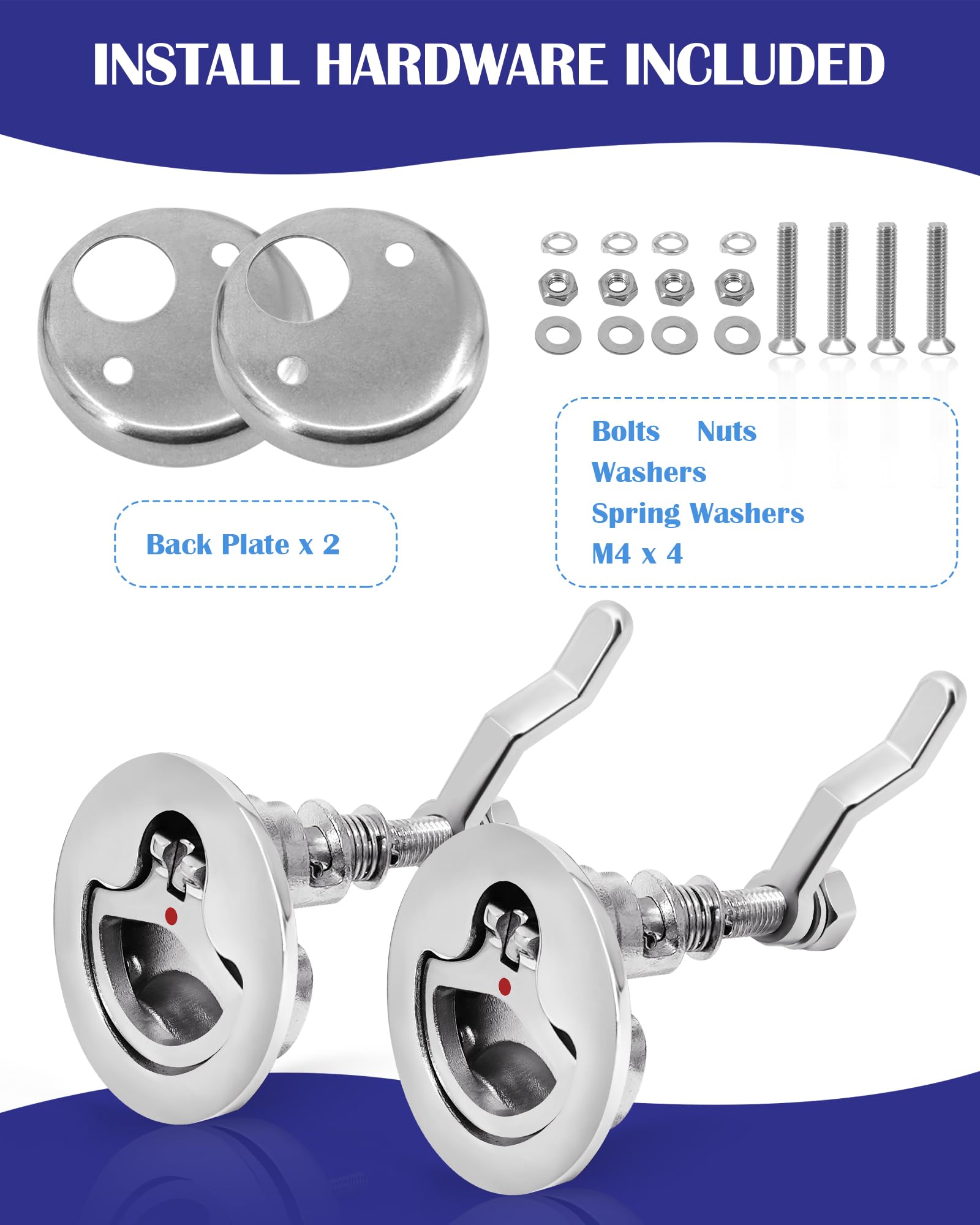 Nerites back plate and mounting screws displayed for easy installation benefit
