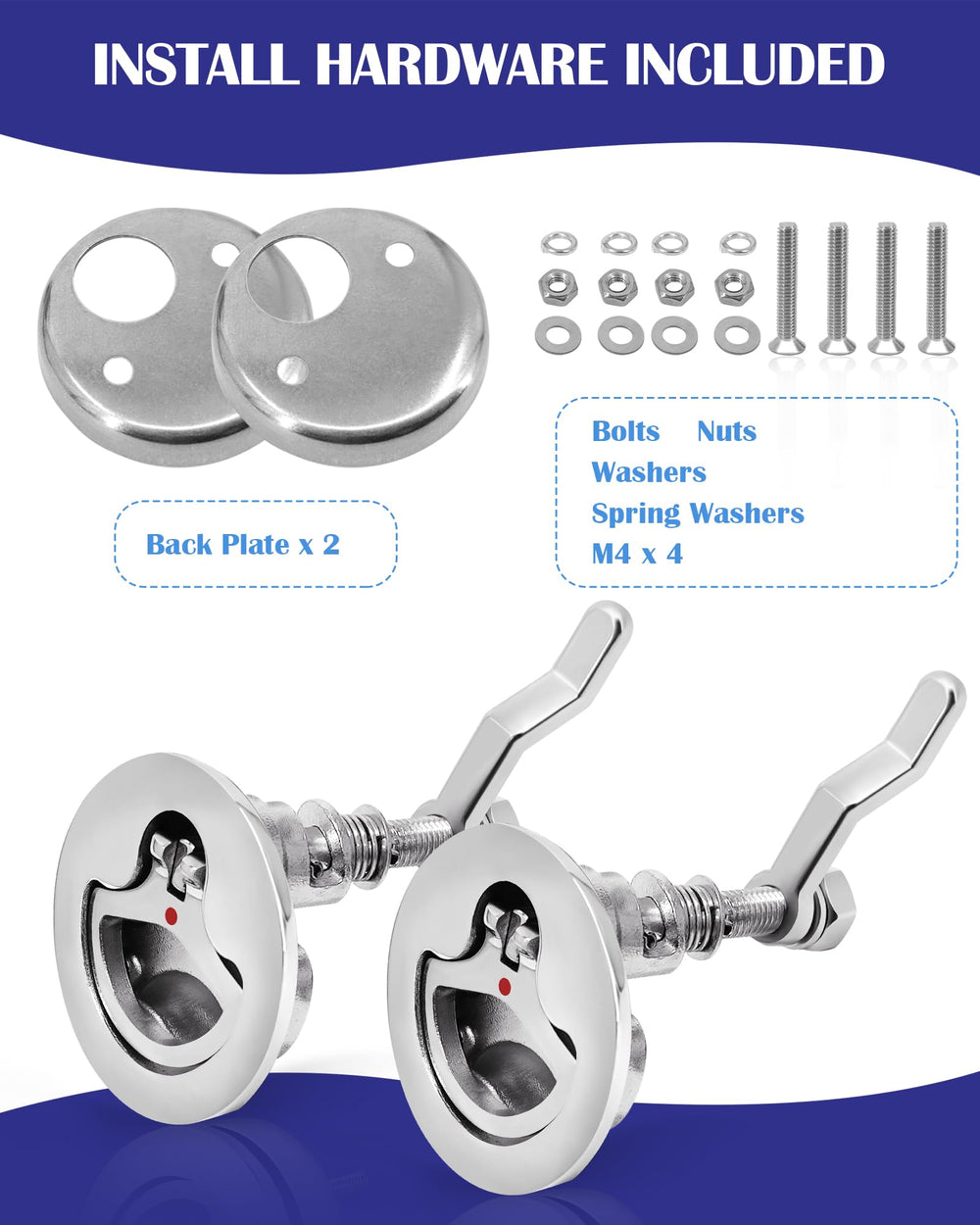 Nerites back plate and mounting screws displayed for easy installation benefit