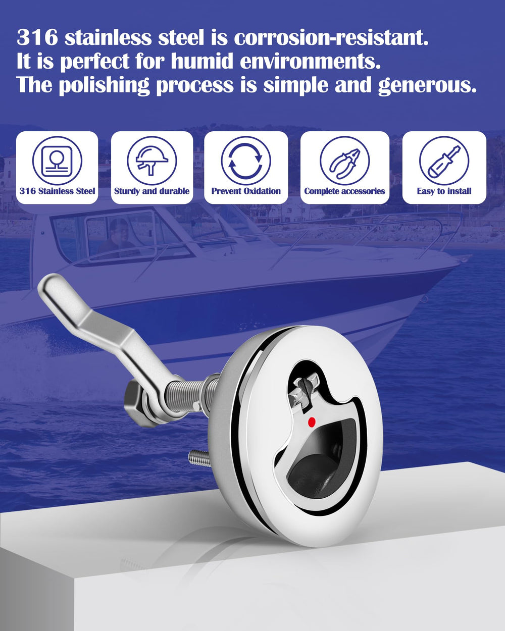 Nerites latch installed on a boat deck showing secure hatch closure benefit