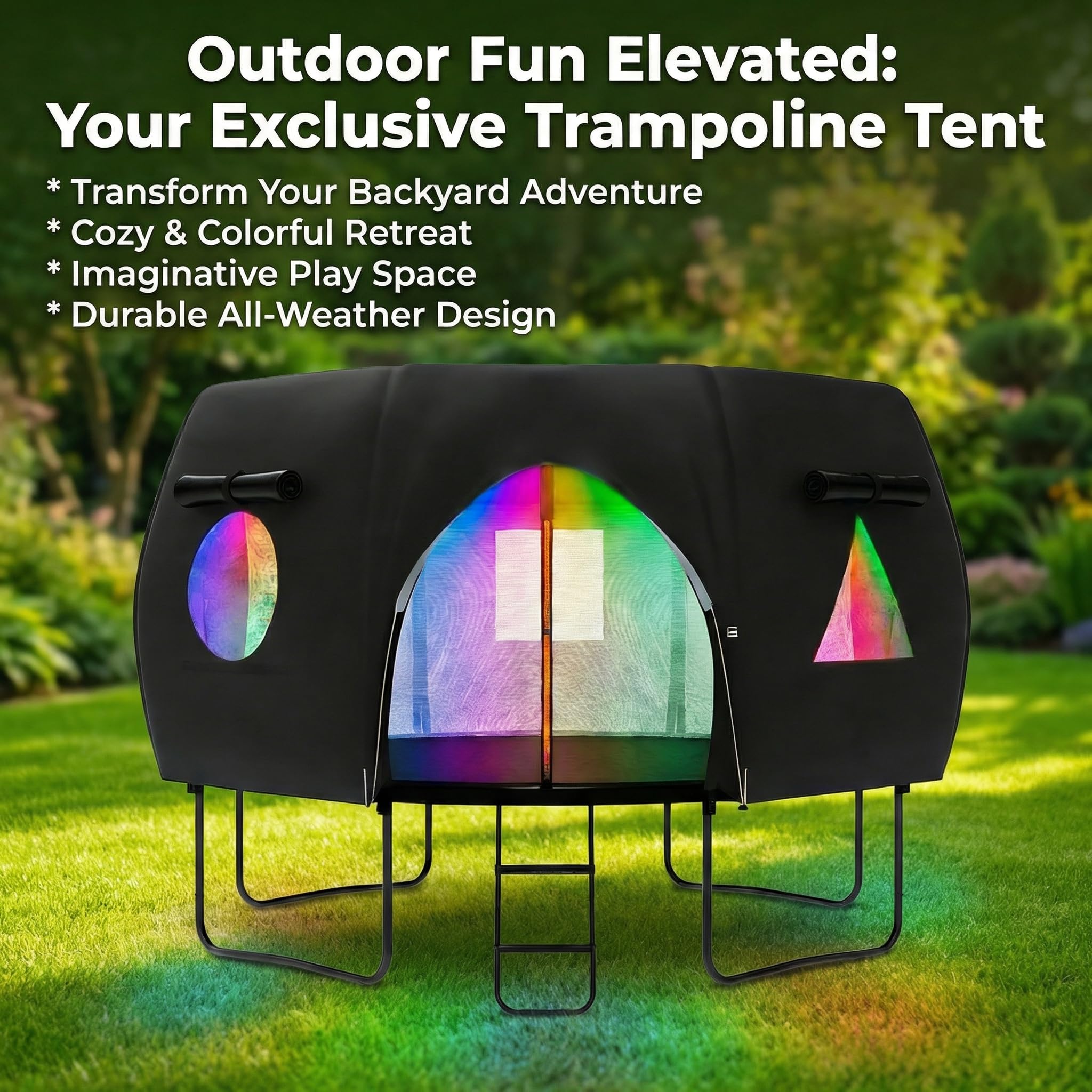 Nestly lifestyle scene of family using tent in evening for safe play