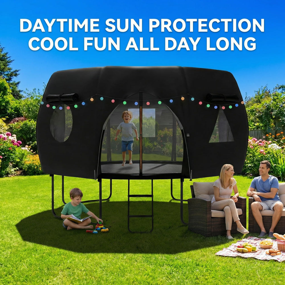Nestly side profile showing shade coverage and sun protection benefits