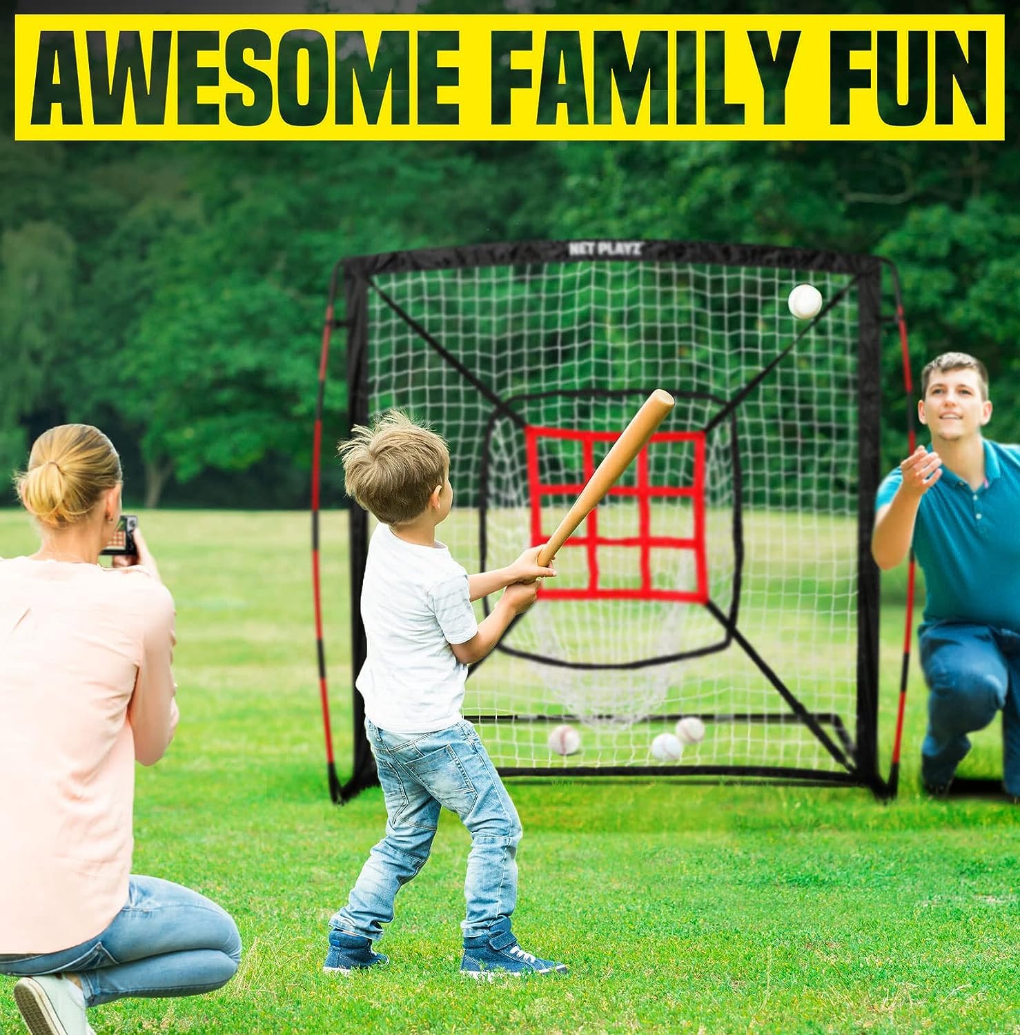 NET PLAYZ folded flat for compact indoor storage to protect from weather damage