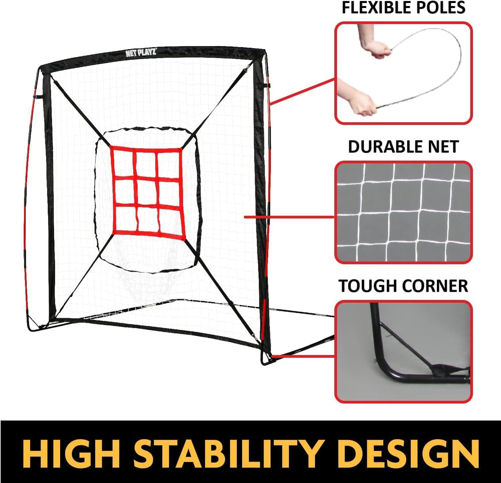 NET PLAYZ in backyard with player hitting showing portable practice benefit