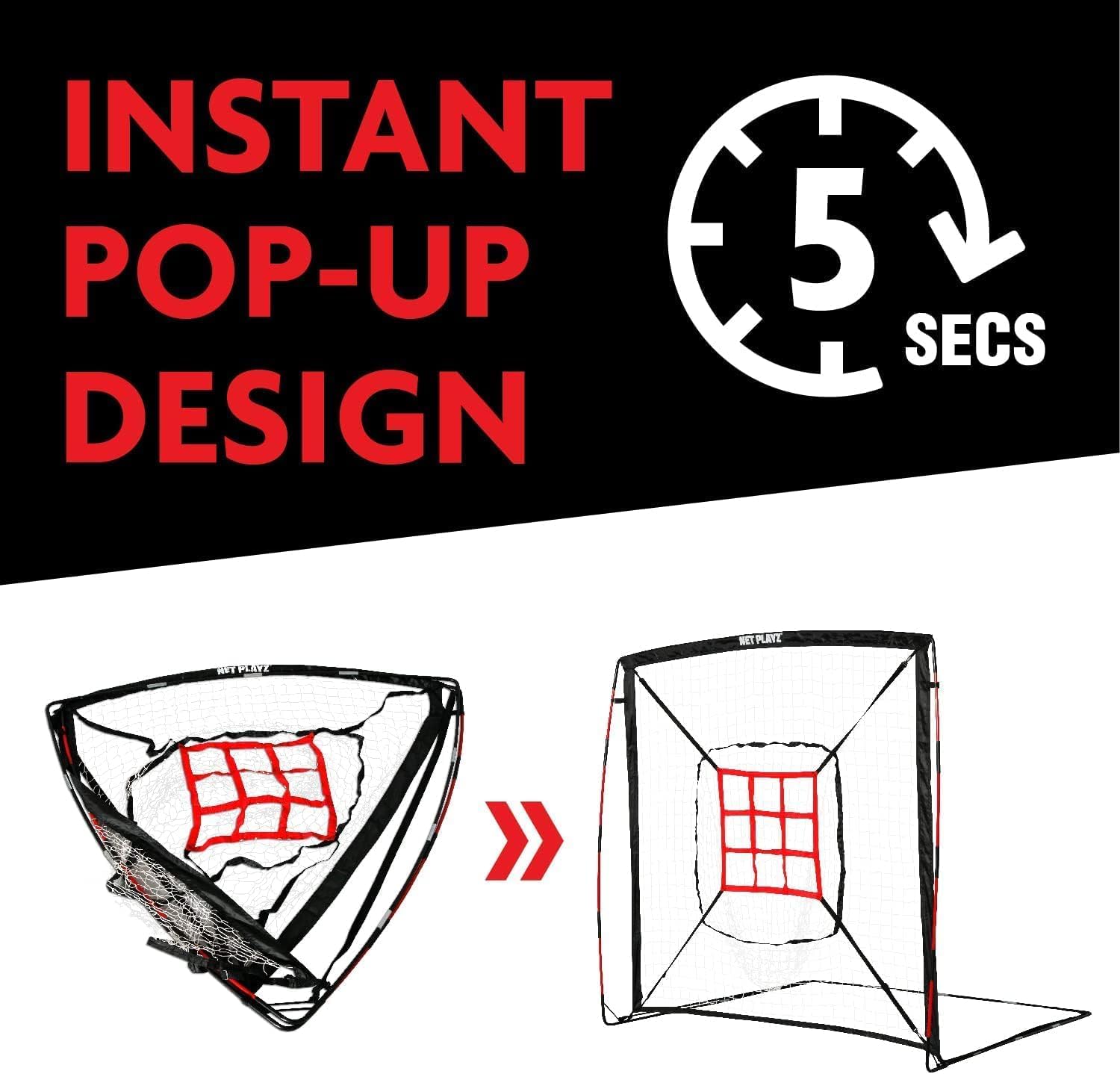 NET PLAYZ anchored to grass with stakes showing added stability benefit