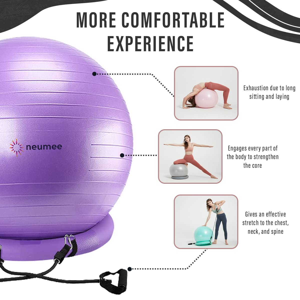 NEUMEE resistance bands set displayed with bands for progressive strength benefit