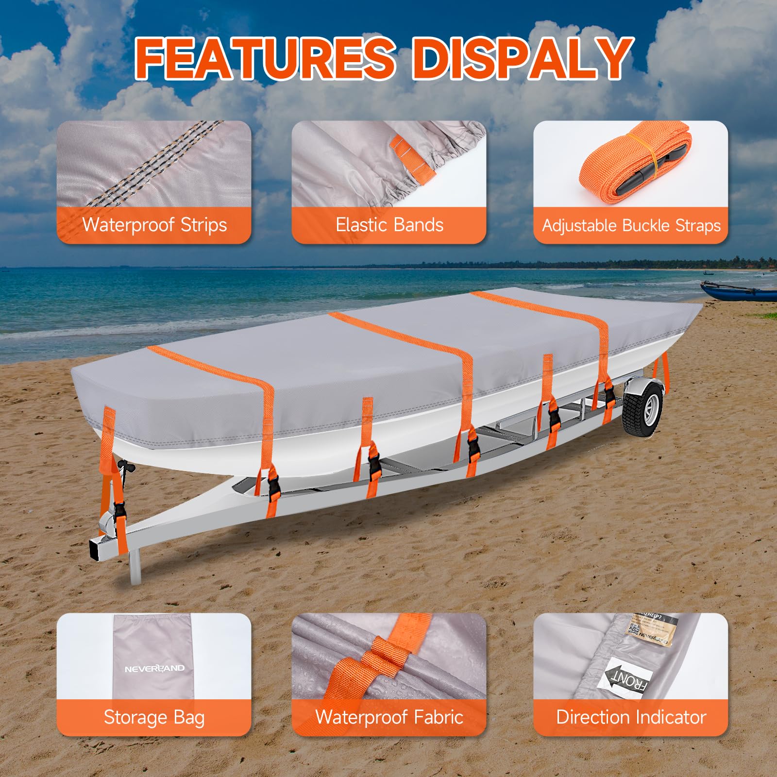 NEVERLAND adjustable quick-release straps securing cover, benefit of easy fastening