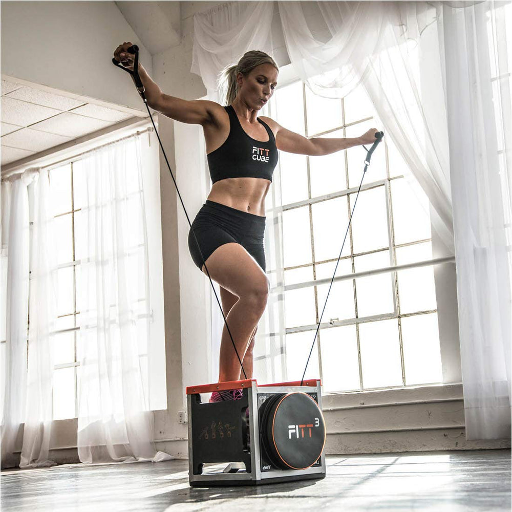 New Image FITT Cube mini stepper in action illustrating cardio movement and endurance gains