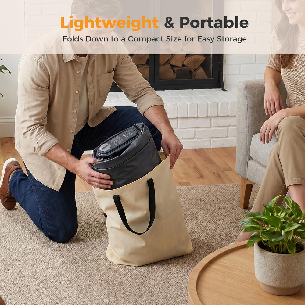 NEWBULIG outdoor camping setup showing portability and elevated sleeping comfort