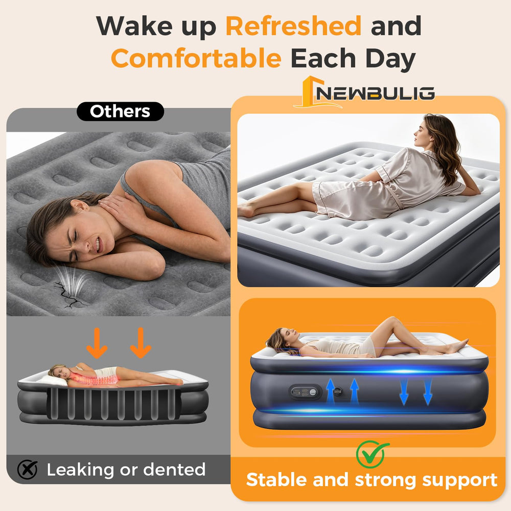NEWBULIG mattress folded in included storage bag for compact transport and easy storage