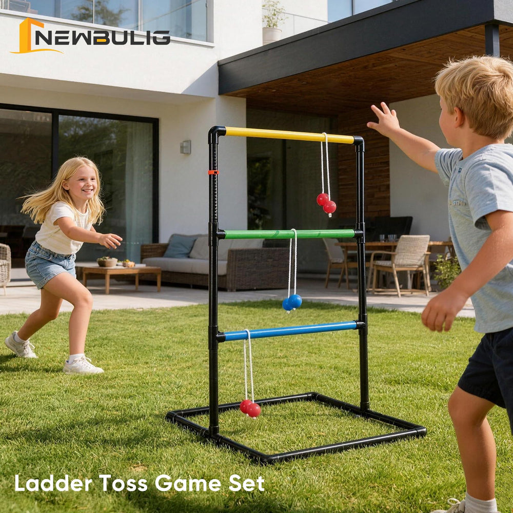 NEWBULIG ladder toss set at a tailgate picnic showing portable entertainment benefit