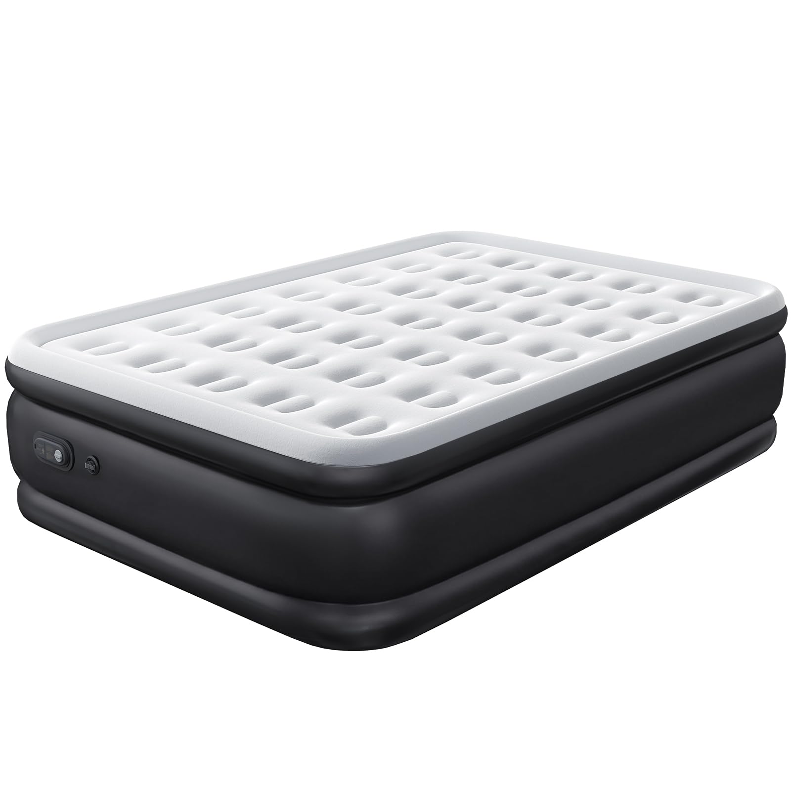 NEWBULIG front view of inflated queen air mattress showing raised height and support