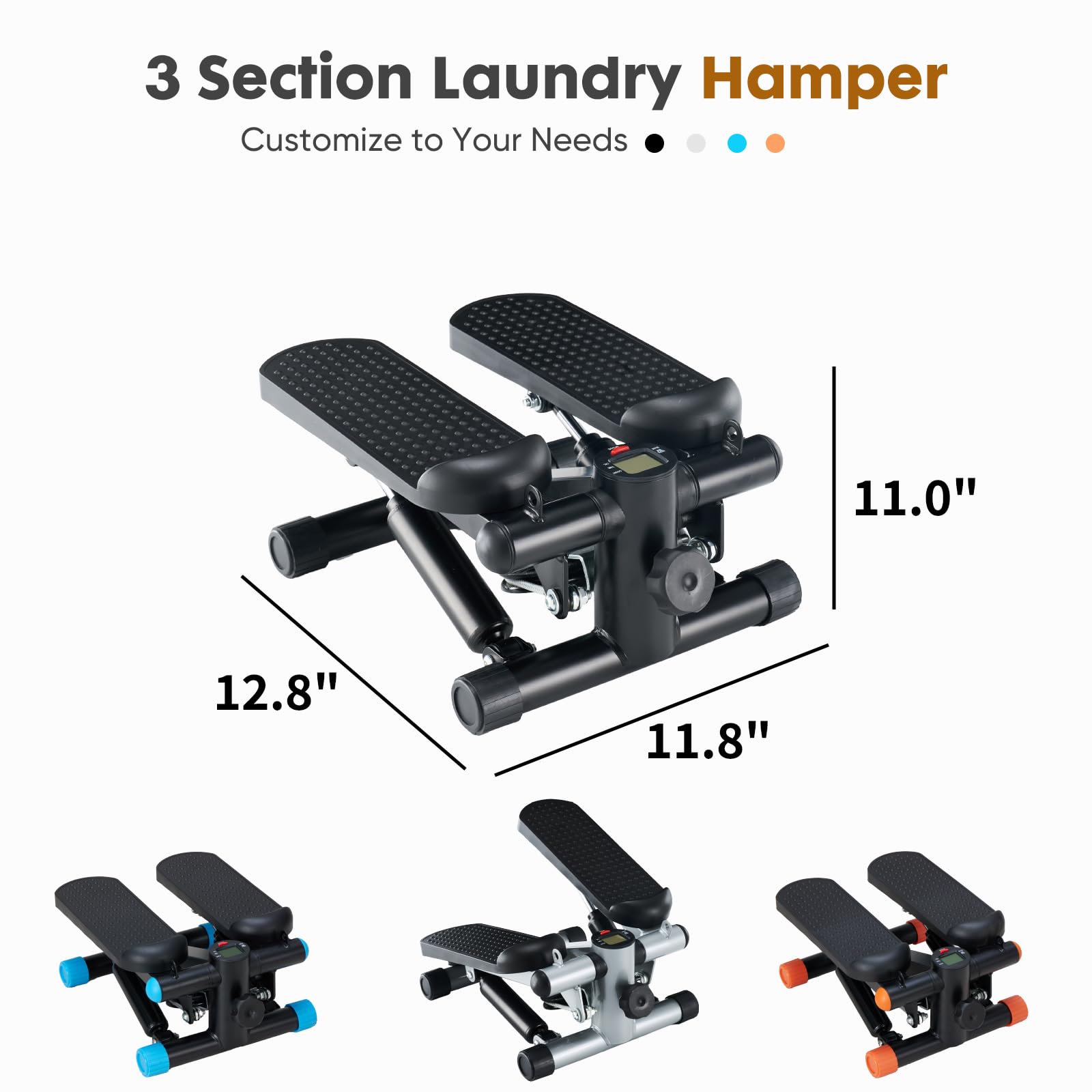 NEWBULIG stepper with resistance bands attached to add upper-body strength