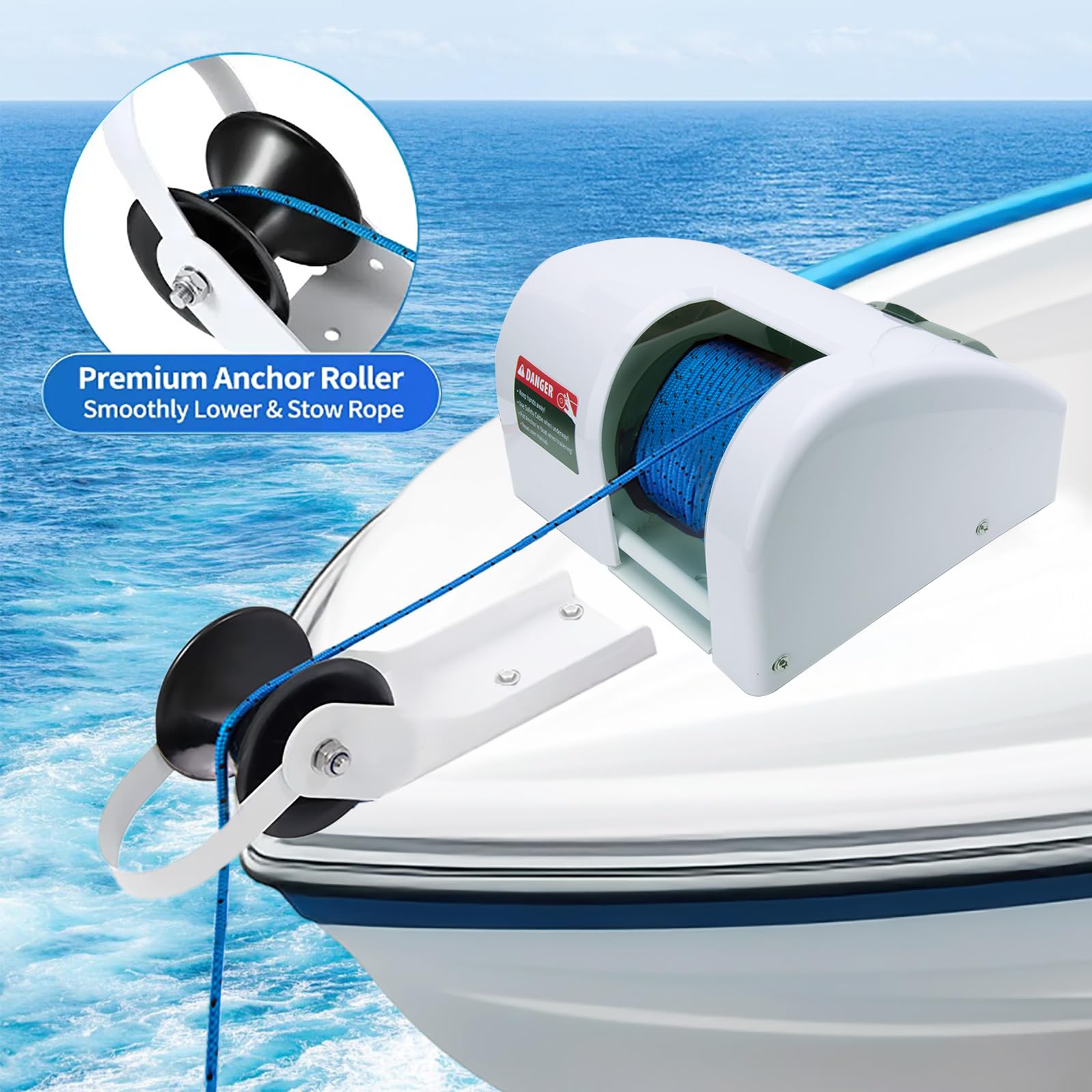 NEWMAIX wireless remote in hand for convenient hands-free anchoring control