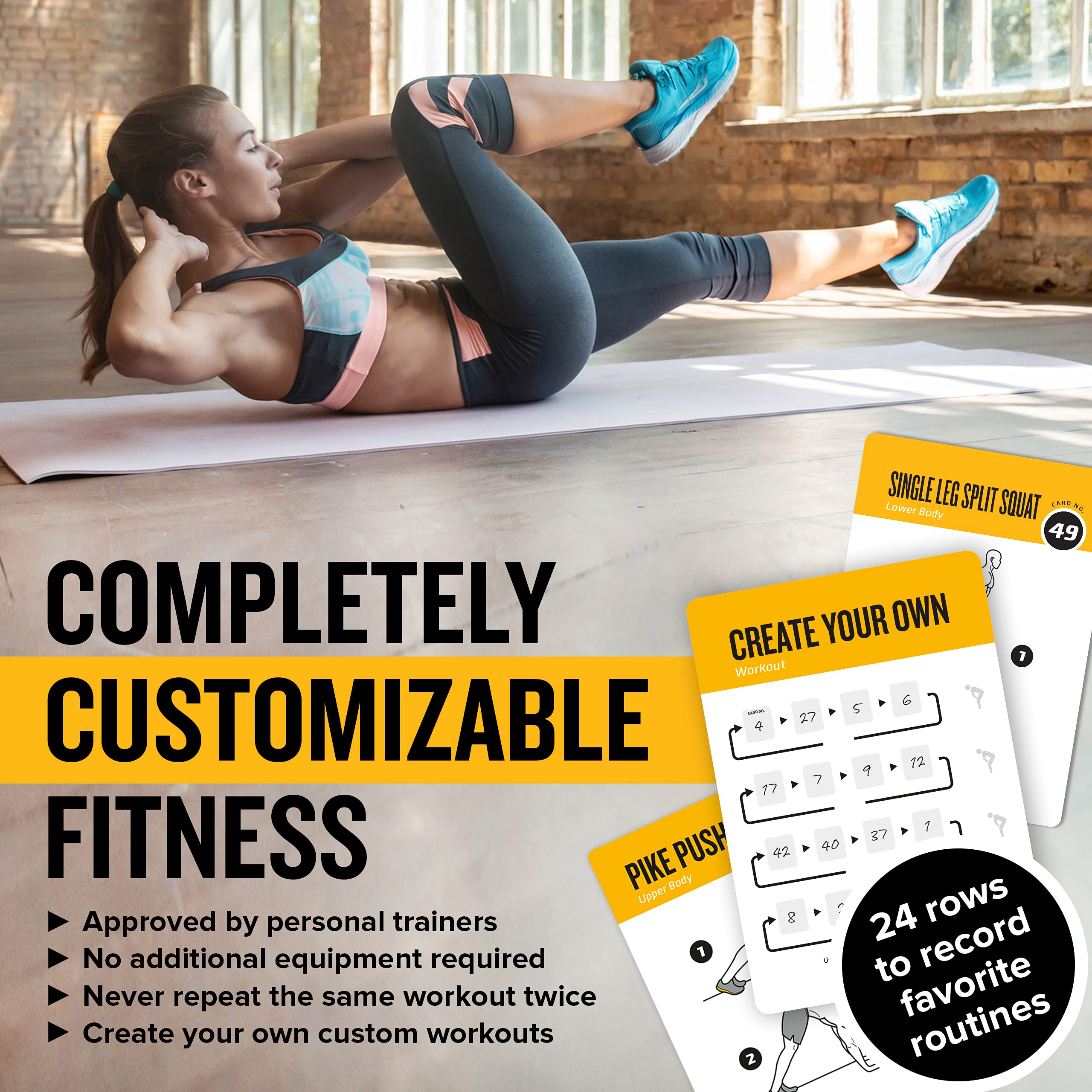 NewMe Fitness example exercise card displaying clear cues and progression options