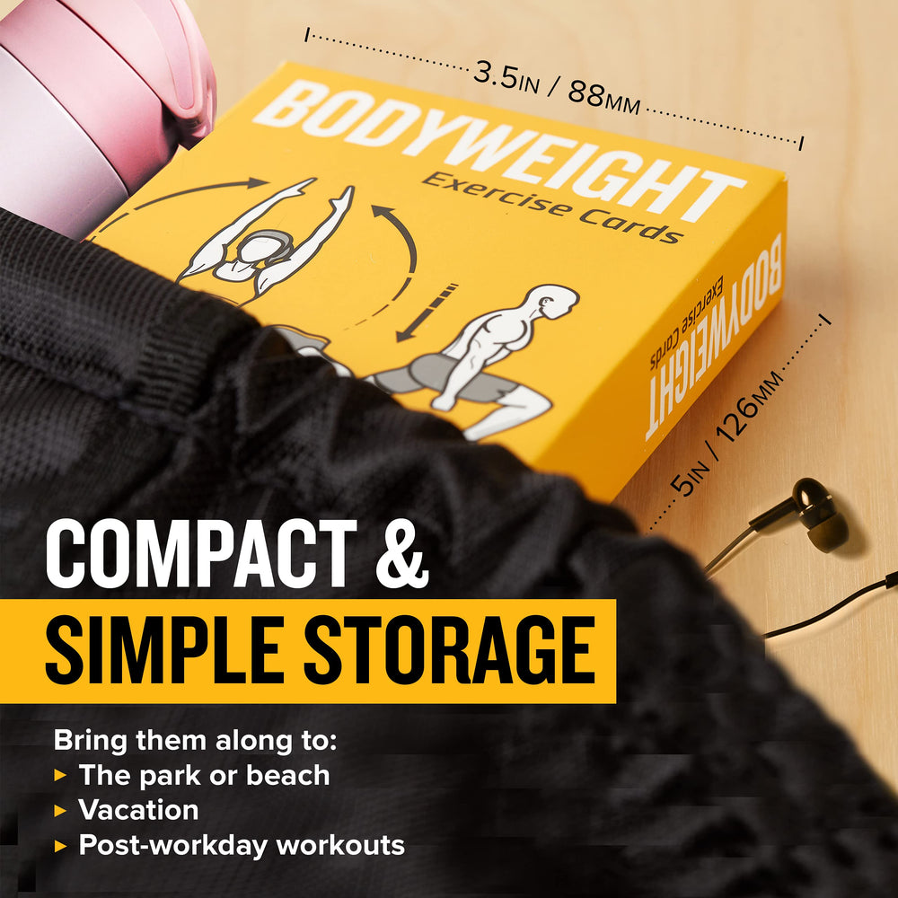 NewMe Fitness cards next to smartphone showing compact size and portability