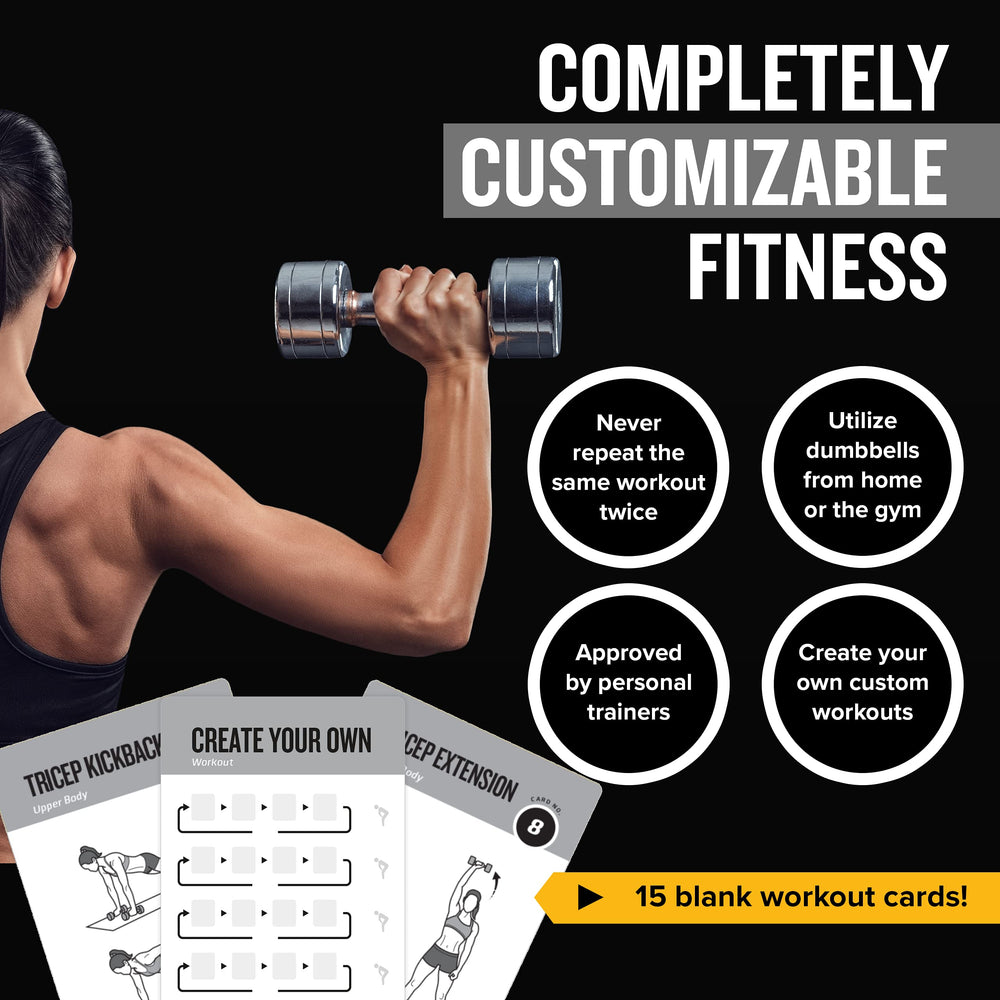 NewMe Fitness cards spread on table for quick routine selection