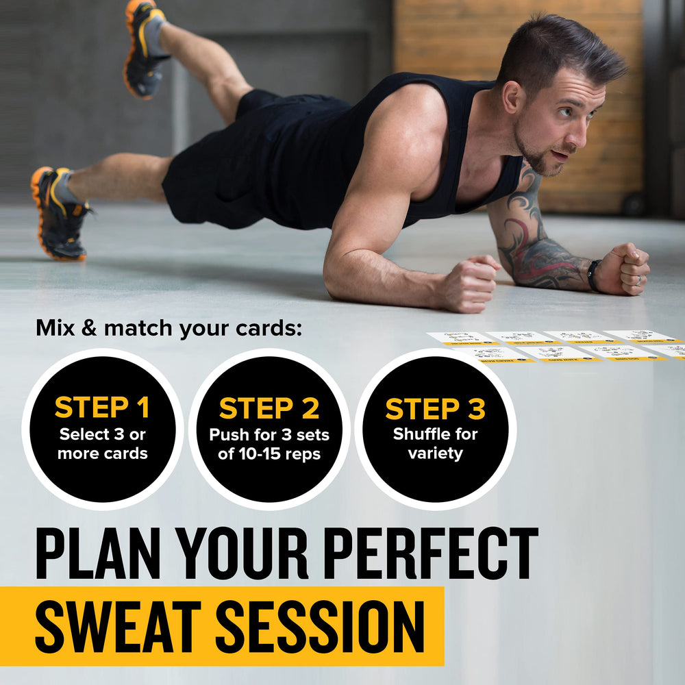 NewMe Fitness full deck spread on exercise mat demonstrating variety and layout