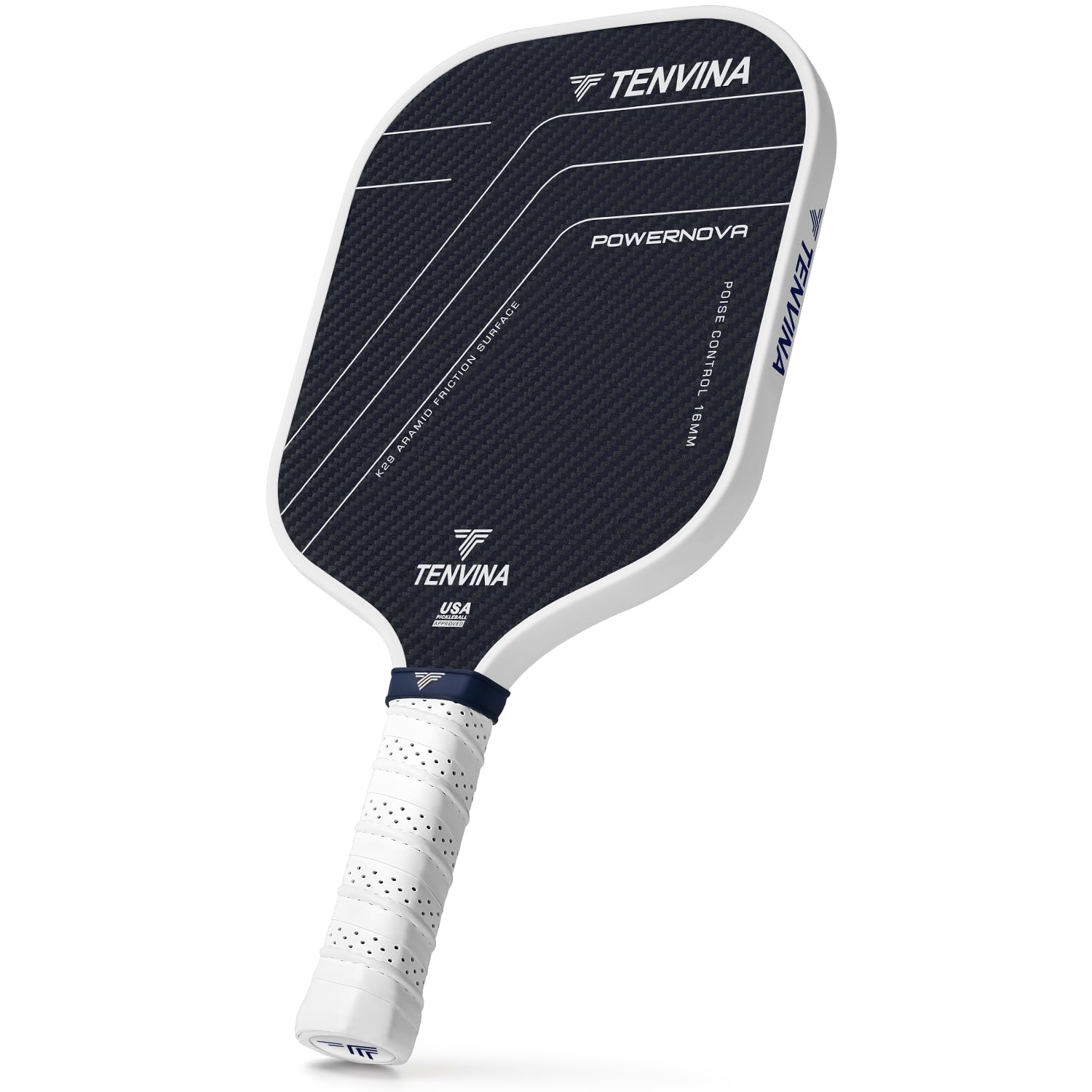 NHYHN TENVINA paddle front view showing design and branding, clear court-ready look